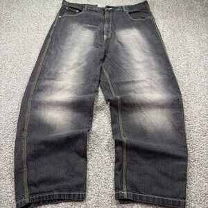 Y2k Evolution Jeans Black Baggy Hiphop Style Essentials 40/31 Faded